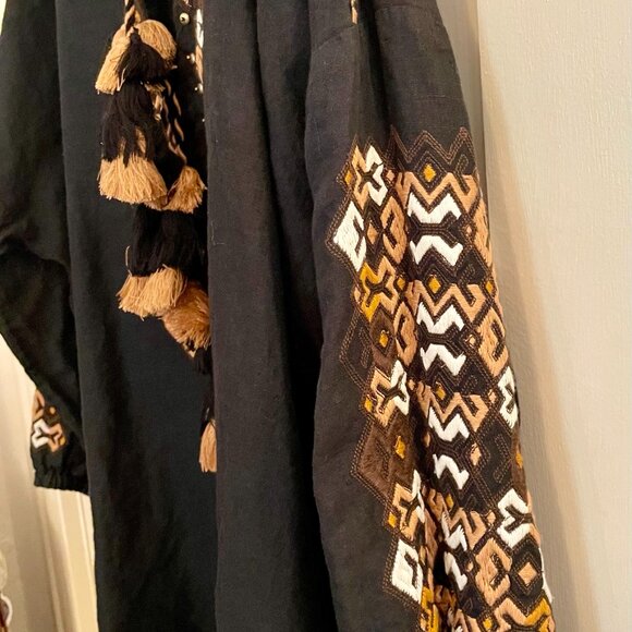 St. Roche Embroidered, Tassled Mini Dress - Picture 4 of 5